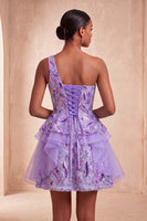 Load image into Gallery viewer, Sparkly Floral Pink Sequin Short Cocktail Dress with Ruffles