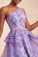 Load image into Gallery viewer, Sparkly Floral Pink Sequin Short Cocktail Dress with Ruffles