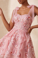 Load image into Gallery viewer, Sparkly Light Purple Corset Sequin Ruffled Short Cocktail Dress with Bows