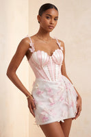 Load image into Gallery viewer, Sparkly Corset Sky Blue Beaded Short Cocktail Dress with Appliques