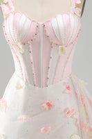Load image into Gallery viewer, Sparkly Corset Sky Blue Beaded Short Cocktail Dress with Appliques