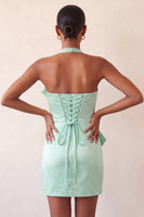 Load image into Gallery viewer, Orange Satin Ruched Tight Short Cocktail Dress with Bow