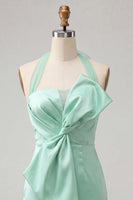Load image into Gallery viewer, Orange Satin Ruched Tight Short Cocktail Dress with Bow