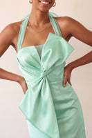 Load image into Gallery viewer, Orange Satin Ruched Tight Short Cocktail Dress with Bow