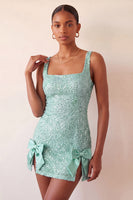 Load image into Gallery viewer, Sparkly Champagne Sequin Tight Short Cocktail Dress with Bows