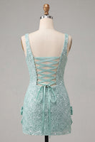 Load image into Gallery viewer, Sparkly Champagne Sequin Tight Short Cocktail Dress with Bows