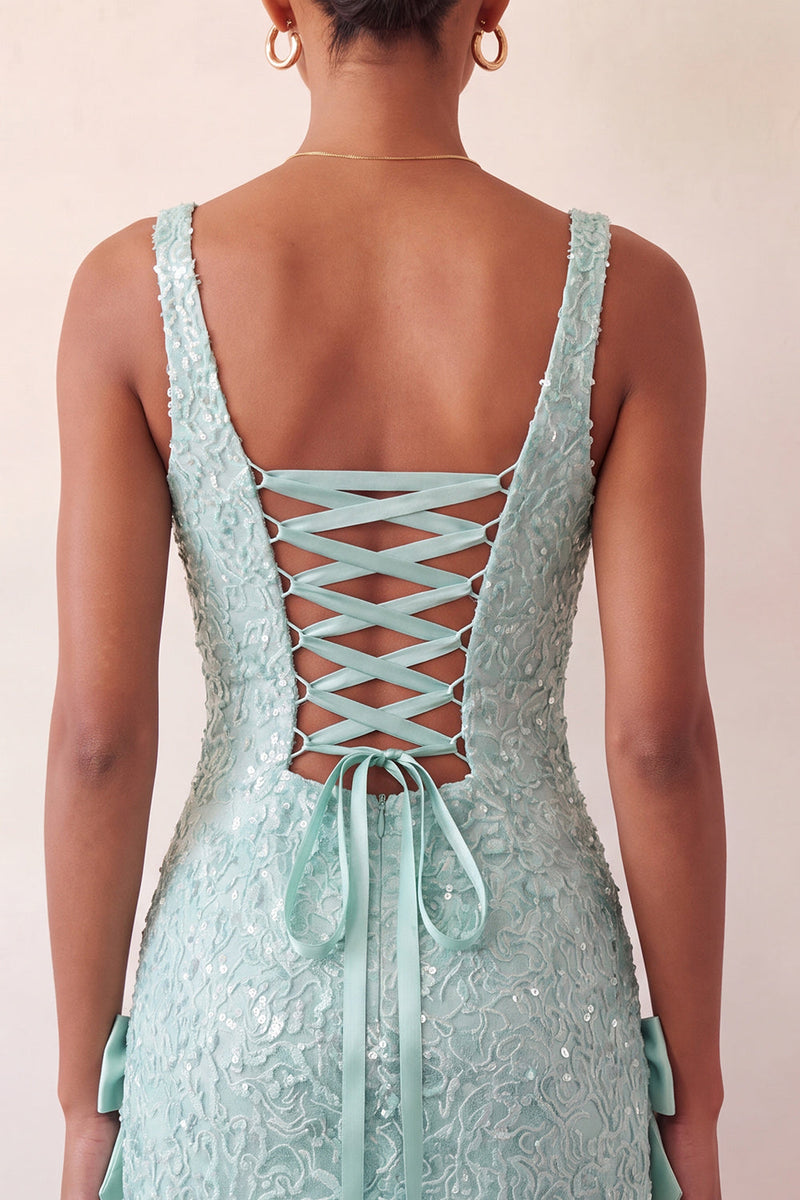 Load image into Gallery viewer, Sparkly Champagne Sequin Tight Short Cocktail Dress with Bows