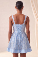 Load image into Gallery viewer, Sparkly Pink Sequin A-Line Short Cocktail Dress with Bows