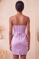 Load image into Gallery viewer, Dark Green Ruched Tight Strapless Short Cocktail Dress with Beading