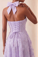 Load image into Gallery viewer, Floral Mint Green Beaded A Line High Low Cocktail Dress