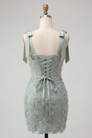 Load image into Gallery viewer, Floral Lilac Corset Beaded Tight Short Cocktail Dress