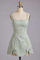 Load image into Gallery viewer, Pink Jacquard A-Line Short Cocktail Dress with Bows