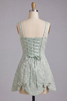 Load image into Gallery viewer, Pink Jacquard A-Line Short Cocktail Dress with Bows