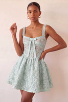 Load image into Gallery viewer, Pink Jacquard Corset Beaded A-Line Short Cocktail Dress