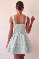 Load image into Gallery viewer, Pink Jacquard Corset Beaded A-Line Short Cocktail Dress