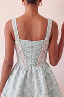 Load image into Gallery viewer, Pink Jacquard Corset Beaded A-Line Short Cocktail Dress