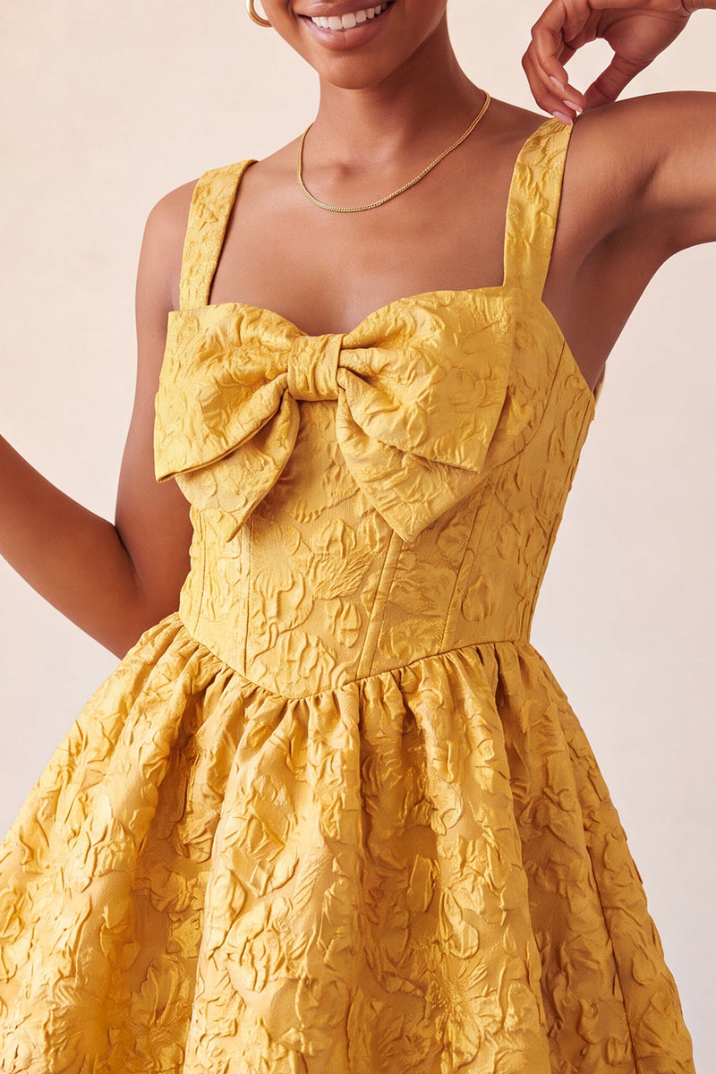 Load image into Gallery viewer, Pink Jacquard A Line Corset Short Cocktail Dress with Bow