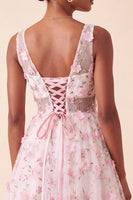 Load image into Gallery viewer, Light Yellow V Neck A Line Short Cocktail Dress with 3D Flowers