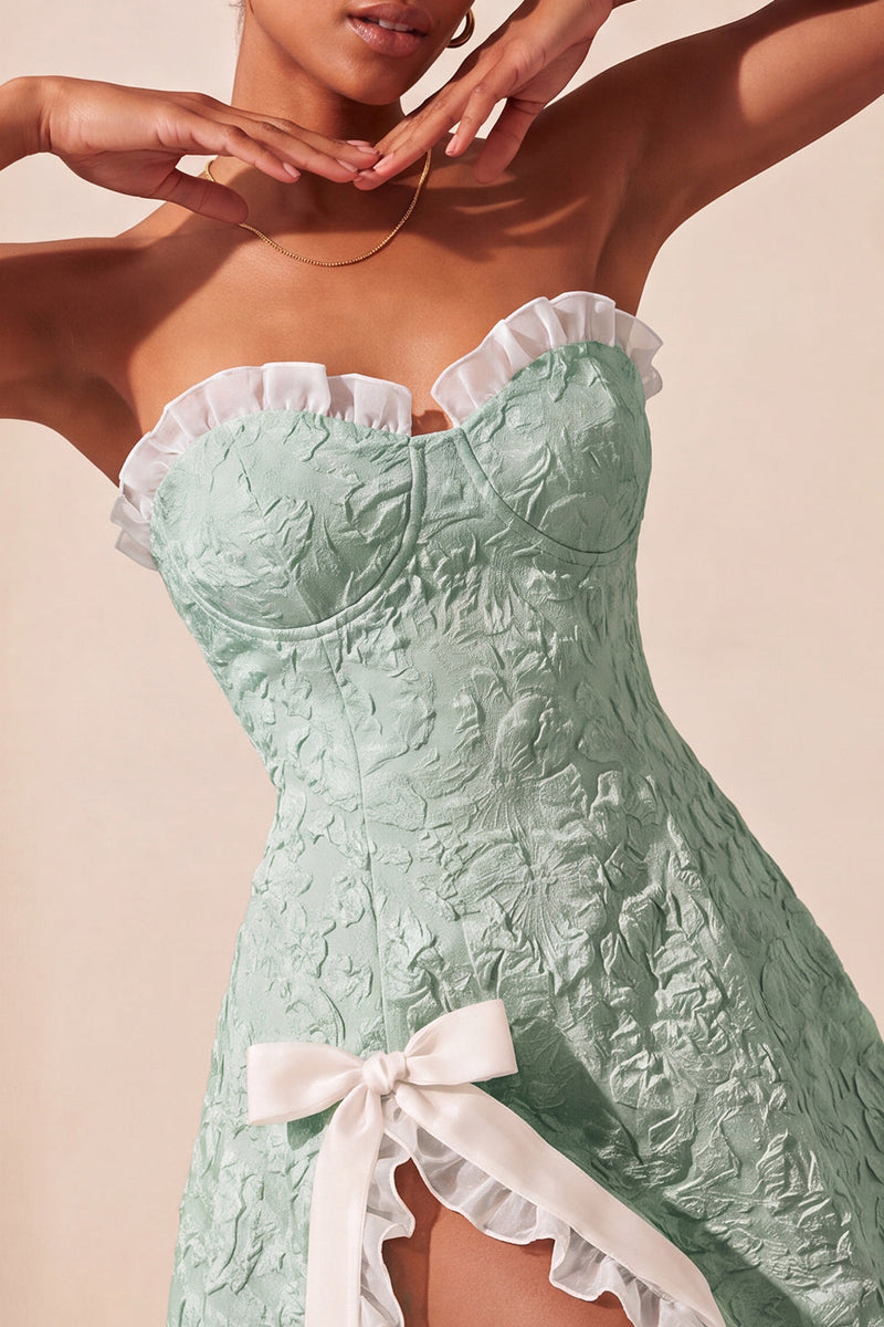 Load image into Gallery viewer, Blush Jacquard Ruffled Sweetheart A-Line Short Cocktail Dress