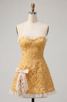 Load image into Gallery viewer, Blush Jacquard Ruffled Sweetheart A-Line Short Cocktail Dress