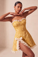 Load image into Gallery viewer, Blush Jacquard Ruffled Sweetheart A-Line Short Cocktail Dress