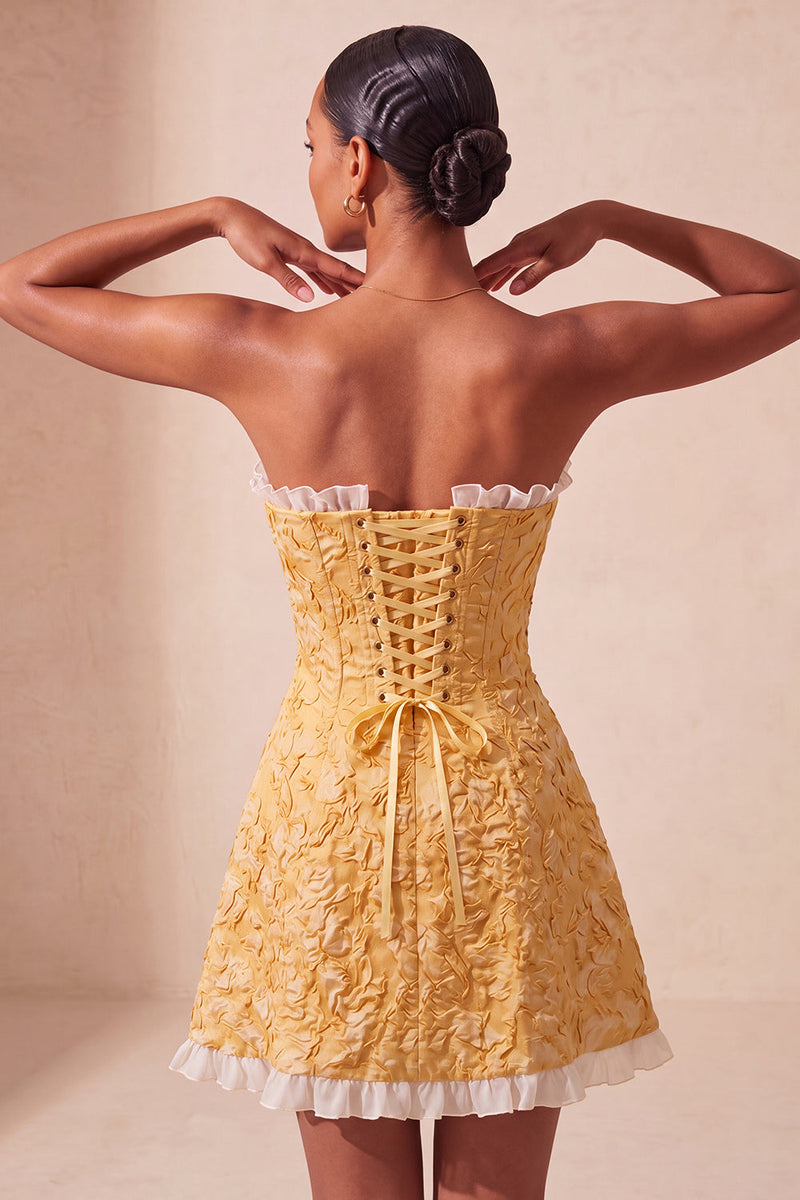 Load image into Gallery viewer, Blush Jacquard Ruffled Sweetheart A-Line Short Cocktail Dress