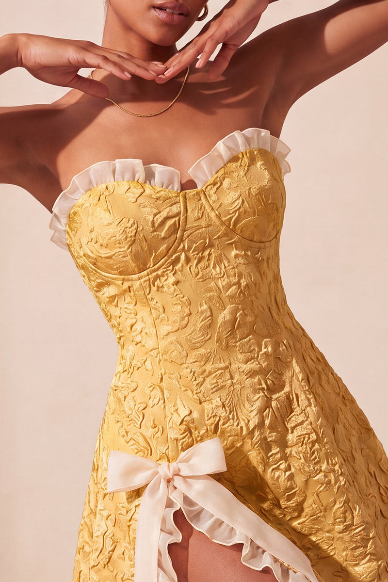 Load image into Gallery viewer, Blush Jacquard Ruffled Sweetheart A-Line Short Cocktail Dress