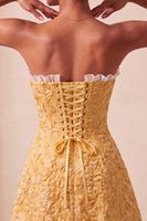 Load image into Gallery viewer, Blush Jacquard Ruffled Sweetheart A-Line Short Cocktail Dress