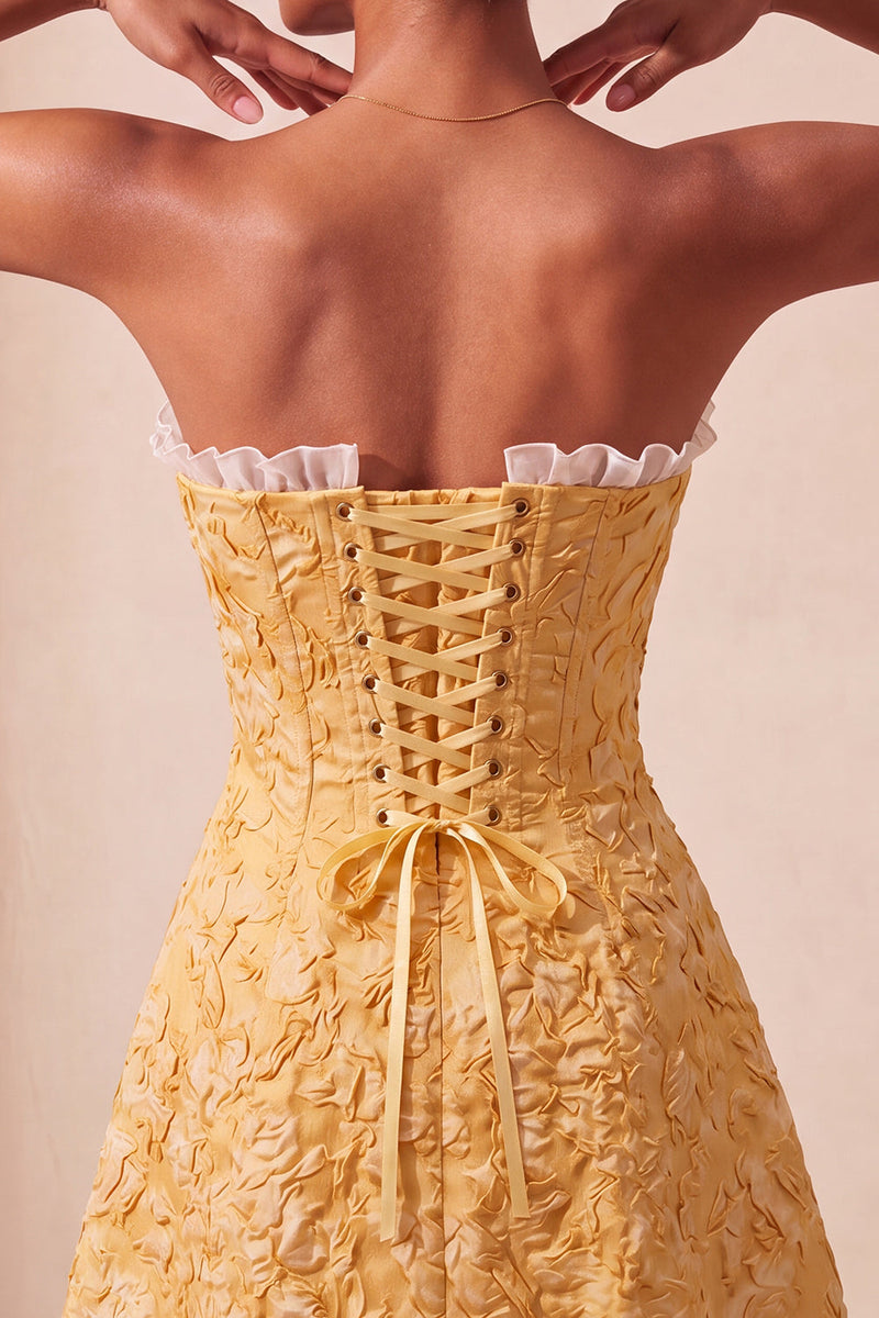 Load image into Gallery viewer, Blush Jacquard Ruffled Sweetheart A-Line Short Cocktail Dress