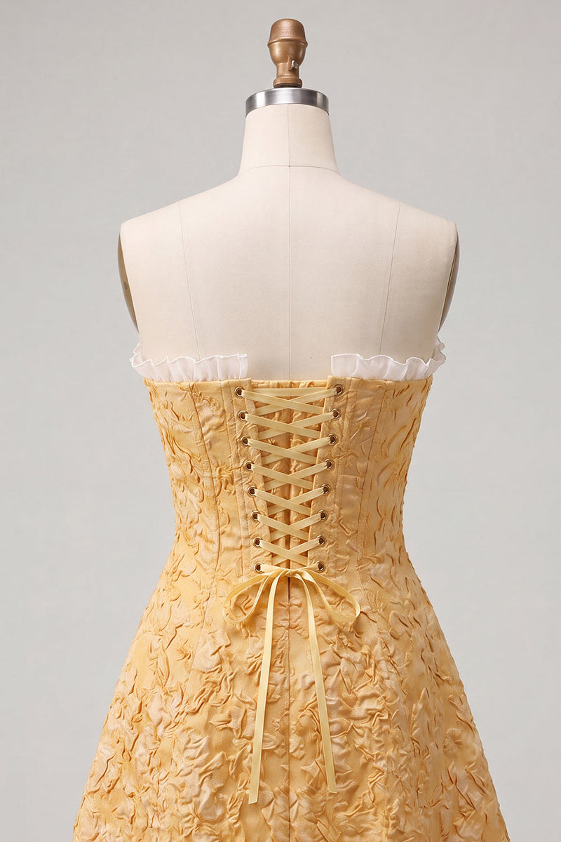 Load image into Gallery viewer, Blush Jacquard Ruffled Sweetheart A-Line Short Cocktail Dress