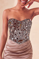 Load image into Gallery viewer, Sparkly Red Sequin Ruched Sweetheart Tight Short Cocktail Dress