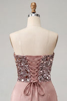 Load image into Gallery viewer, Sparkly Red Sequin Ruched Sweetheart Tight Short Cocktail Dress