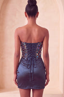 Load image into Gallery viewer, Sparkly Red Sequin Ruched Sweetheart Tight Short Cocktail Dress