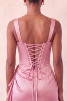 Load image into Gallery viewer, Champagne Satin Beaded Tight Short Corset Cocktail Dress with Sash