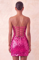Load image into Gallery viewer, Sparkly Silver Sequin Keyhole Tight Short Homecoming Dress with Slit