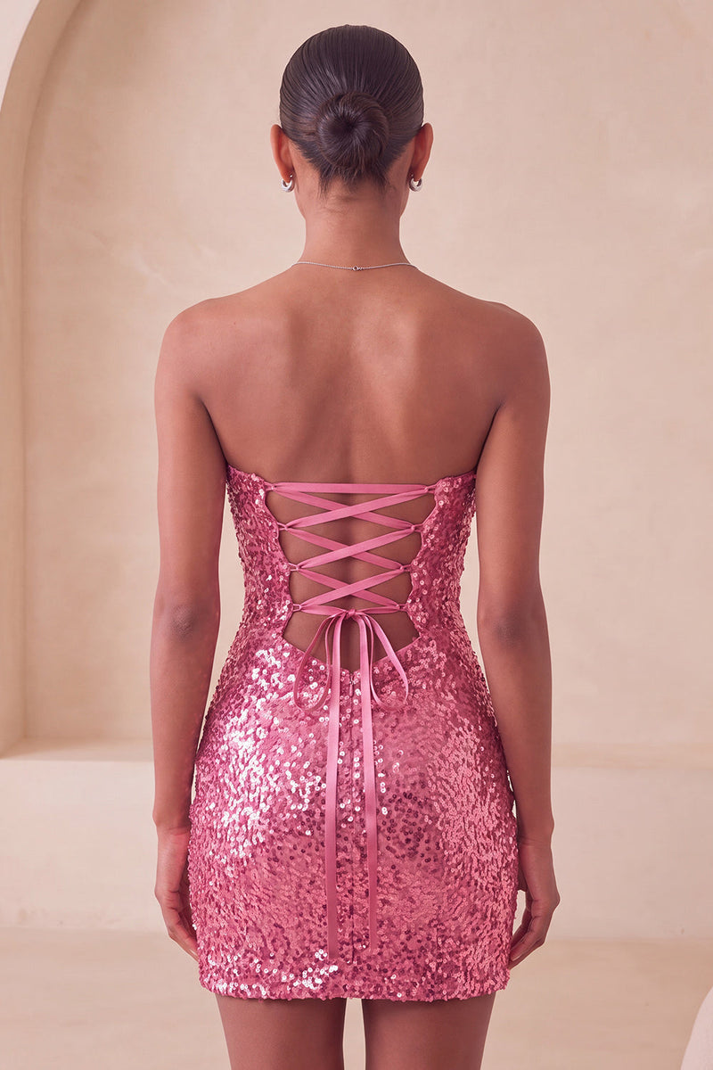 Load image into Gallery viewer, Sparkly Silver Sequin Keyhole Tight Short Homecoming Dress with Slit