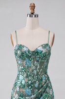 Load image into Gallery viewer, Sparkly Floral Red Sequin Corset Tight Short Cocktail Dress