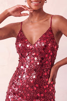 Load image into Gallery viewer, Sparkly Champagne Sequin Spaghetti Straps Tight Short Cocktail Dress
