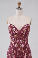 Load image into Gallery viewer, Sparkly Floral Pink Corset Sequin Tight Short Cocktail Dress