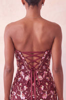 Load image into Gallery viewer, Sparkly Floral Pink Corset Sequin Tight Short Cocktail Dress