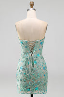 Load image into Gallery viewer, Sparkly Floral Pink Corset Sequin Tight Short Cocktail Dress