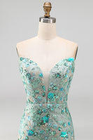 Load image into Gallery viewer, Sparkly Floral Pink Corset Sequin Tight Short Cocktail Dress