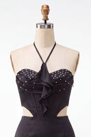 Load image into Gallery viewer, Pink Corset Beaded Ruffled Tight Short Cocktail Dress