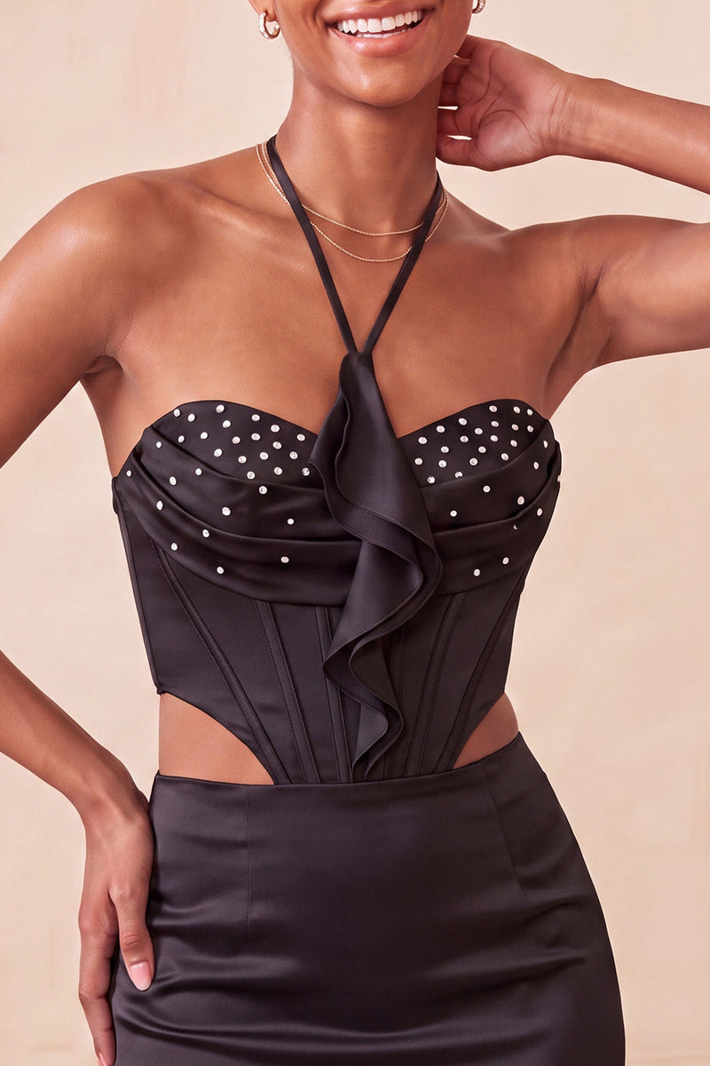 Load image into Gallery viewer, Pink Corset Beaded Ruffled Tight Short Cocktail Dress