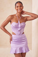 Load image into Gallery viewer, Pink Corset Beaded Ruffled Tight Short Cocktail Dress