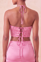 Load image into Gallery viewer, Pink Corset Beaded Ruffled Tight Short Cocktail Dress