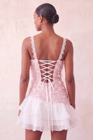 Load image into Gallery viewer, Chocolate Appliqued Ruffled A-Line Short Cocktail Dress with Lace