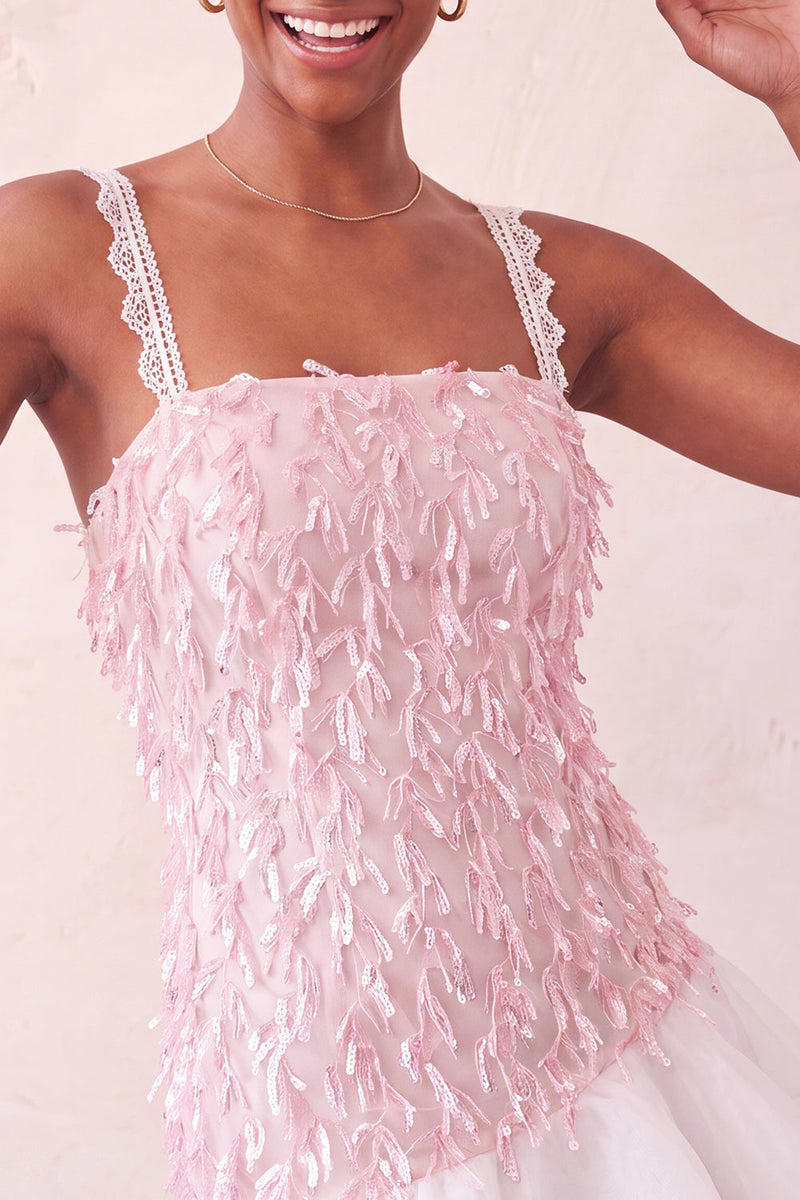 Load image into Gallery viewer, Chocolate Appliqued Ruffled A-Line Short Cocktail Dress with Lace