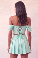 Load image into Gallery viewer, Light Pink Corset Ruched A-Line Short Cocktail Dress with Beading