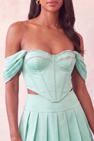 Load image into Gallery viewer, Light Pink Corset Ruched A-Line Short Cocktail Dress with Beading